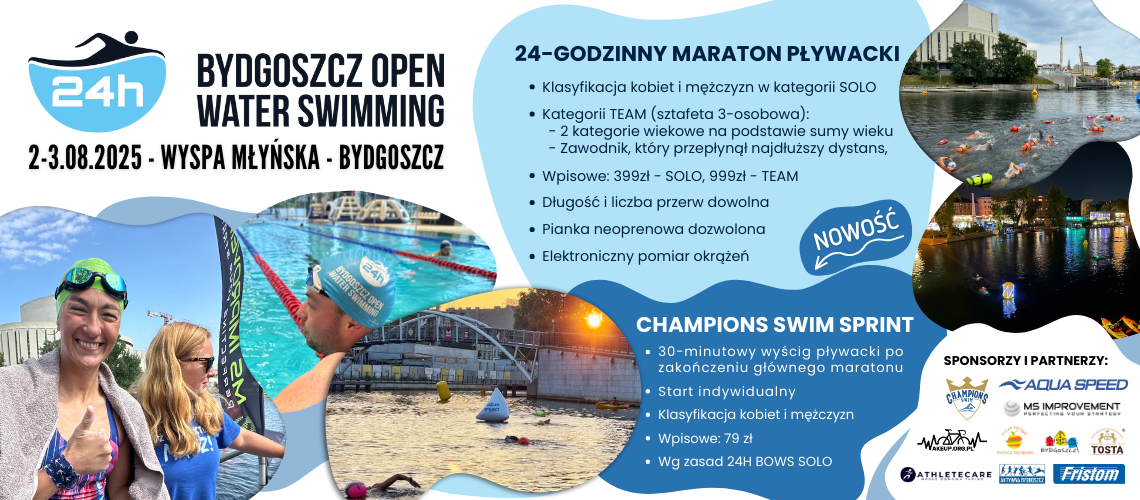 Zostań partnerem "24H Bydgoszcz Open Water Swimming"