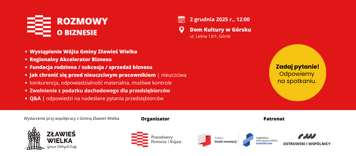 ROZMOWY O BIZNESIE | Spotkanie w gminie Zławieś Wielka